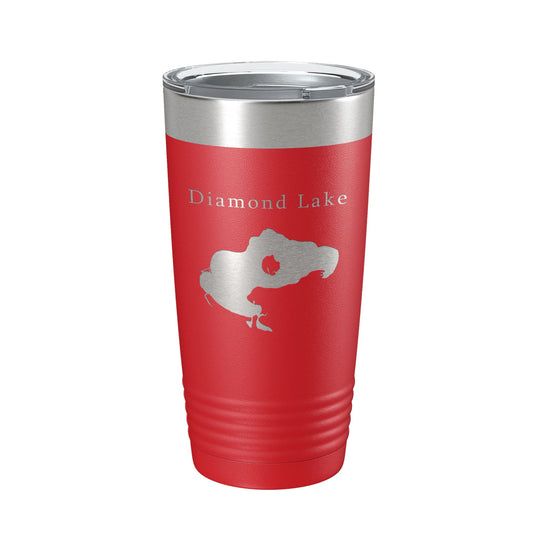 Diamond Lake Map Tumbler Travel Mug Insulated Laser Engraved Coffee Cup Michigan 20 oz-10