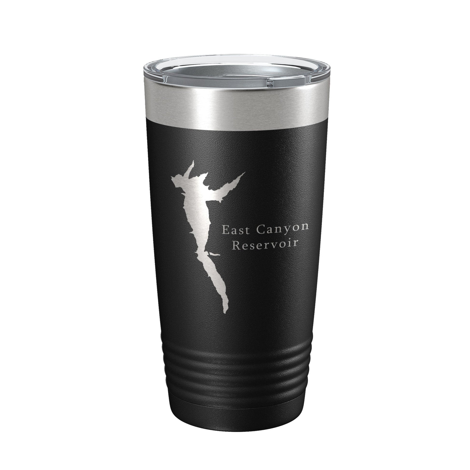 East Canyon Reservoir Tumbler Lake Map Travel Mug Insulated Laser Engraved Coffee Cup Utah 20 oz-0