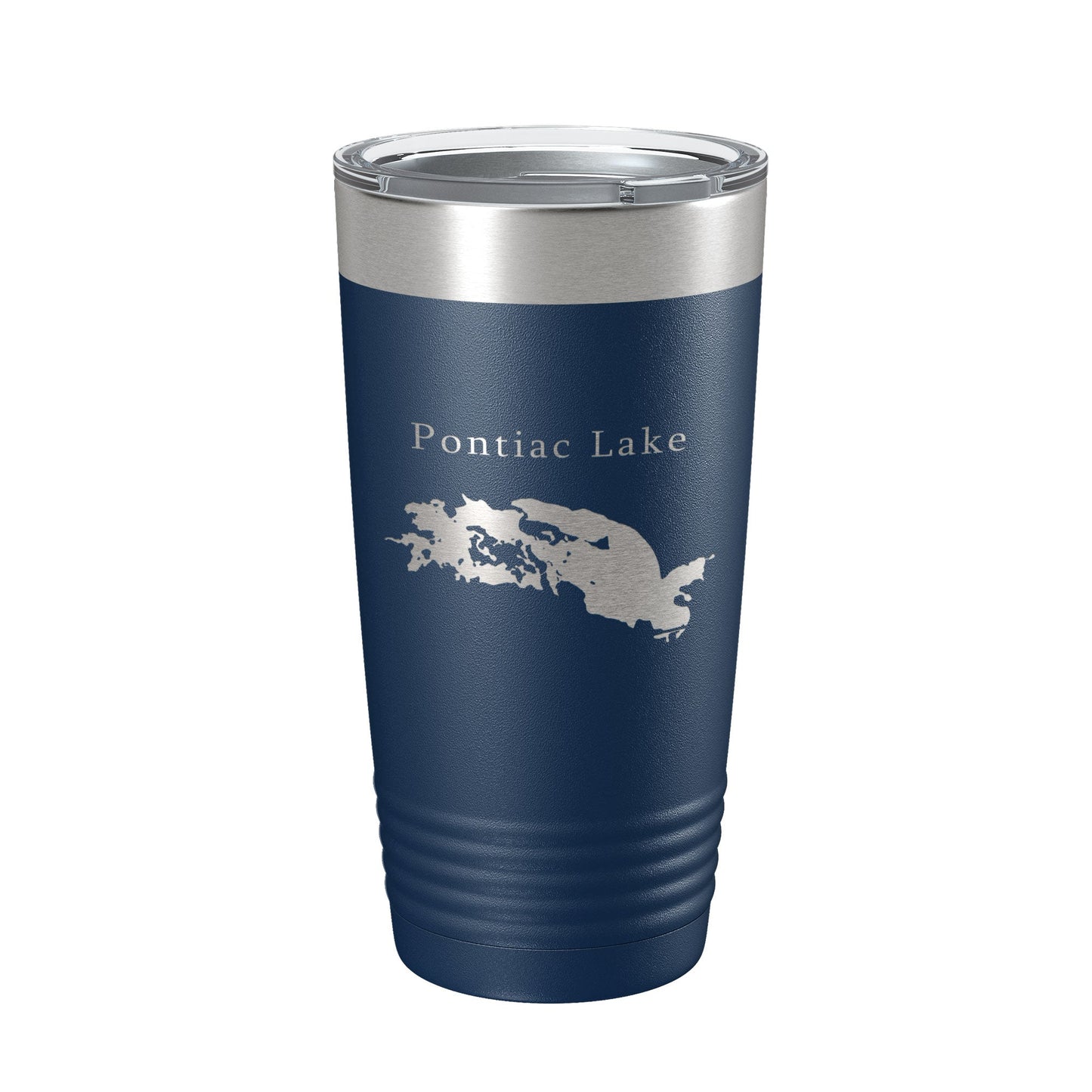Pontiac Lake Map Tumbler Travel Mug Insulated Laser Engraved Coffee Cup Michigan 20 oz-2