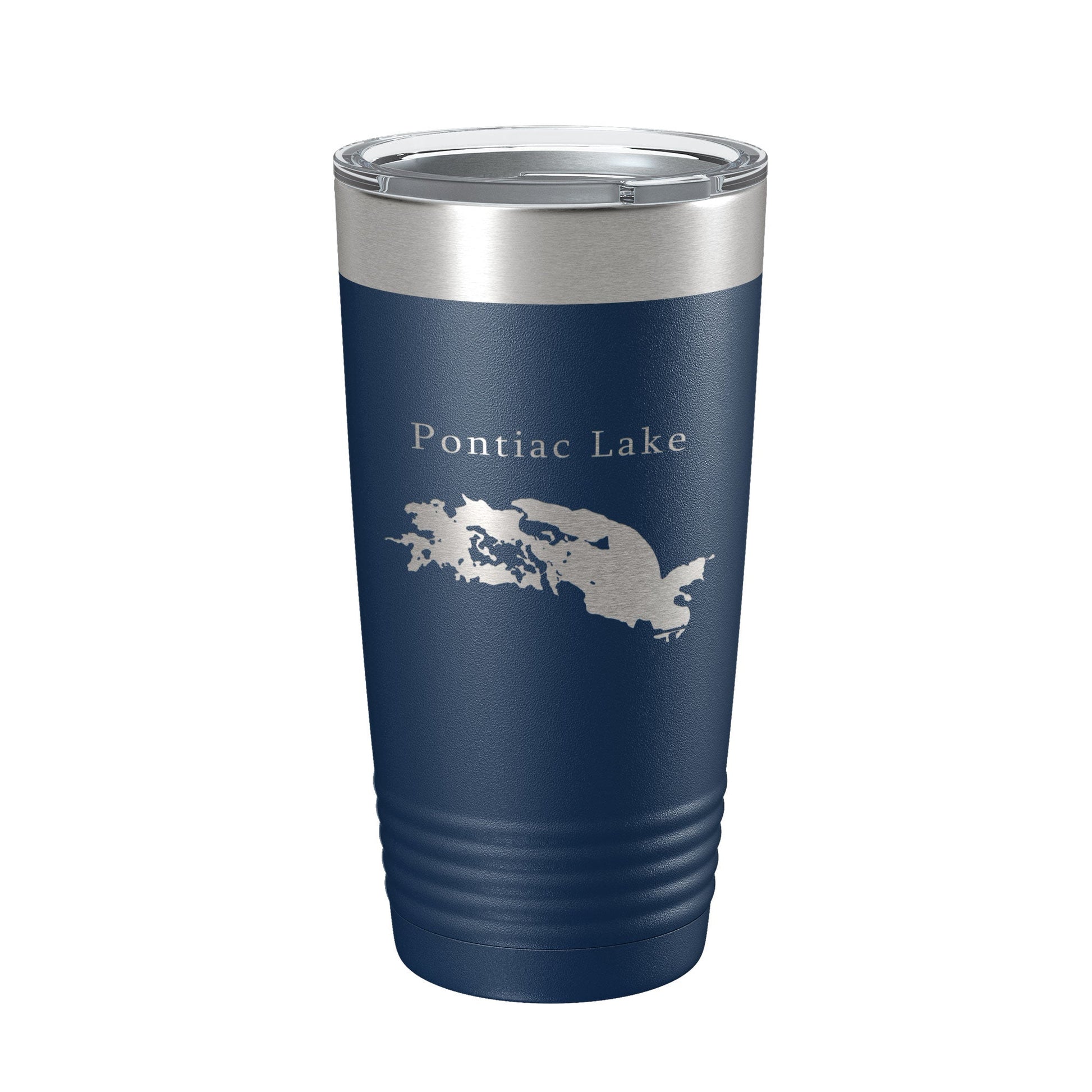 Pontiac Lake Map Tumbler Travel Mug Insulated Laser Engraved Coffee Cup Michigan 20 oz-2