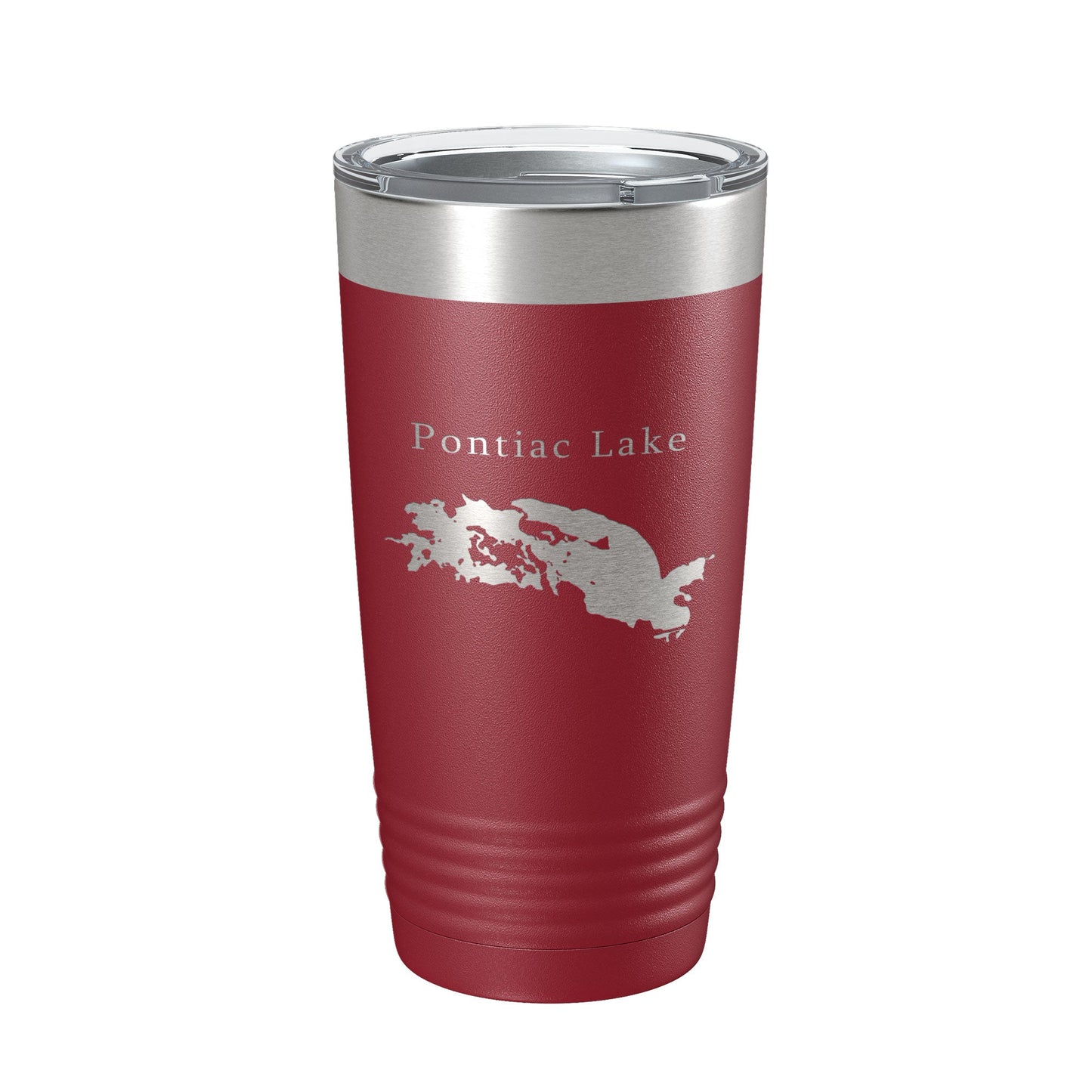 Pontiac Lake Map Tumbler Travel Mug Insulated Laser Engraved Coffee Cup Michigan 20 oz-18