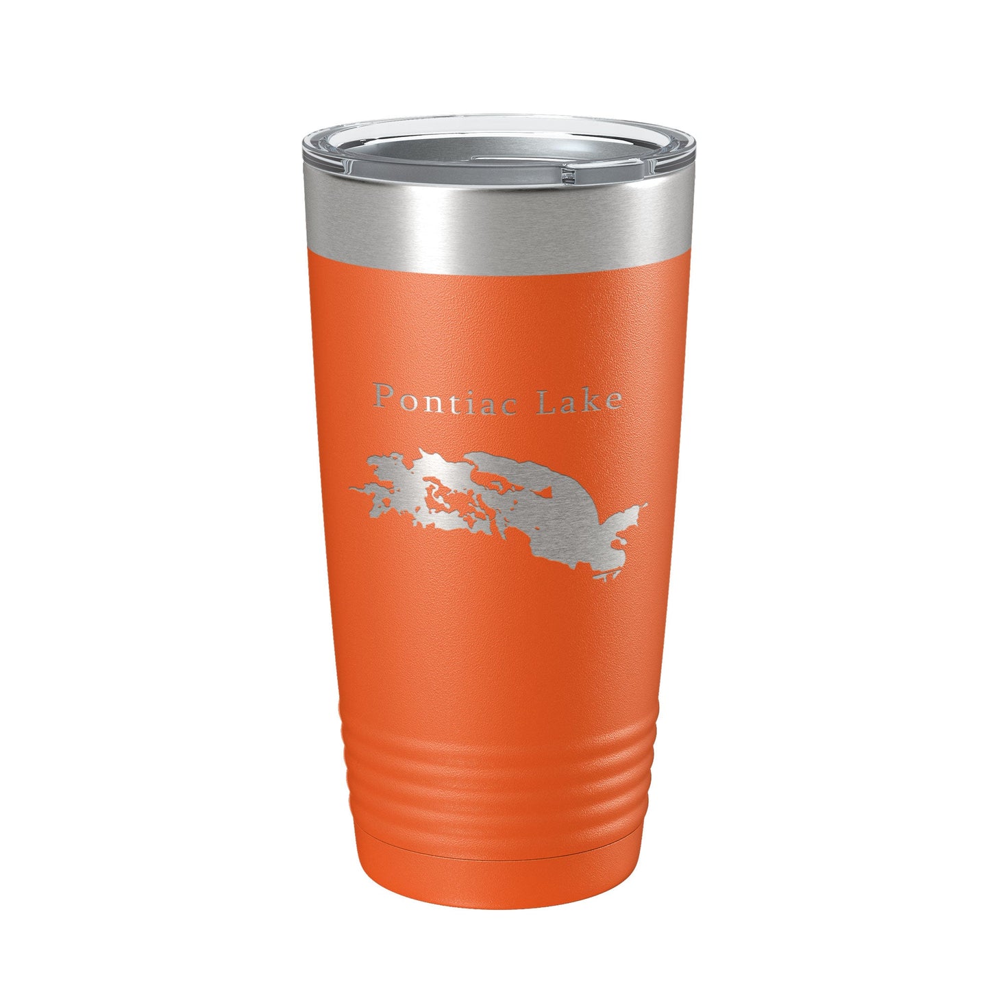 Pontiac Lake Map Tumbler Travel Mug Insulated Laser Engraved Coffee Cup Michigan 20 oz-17