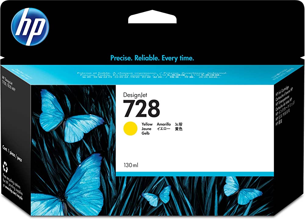 HP 728 130-ml (F9J65A) Yellow Genuine Ink Cartridge-0