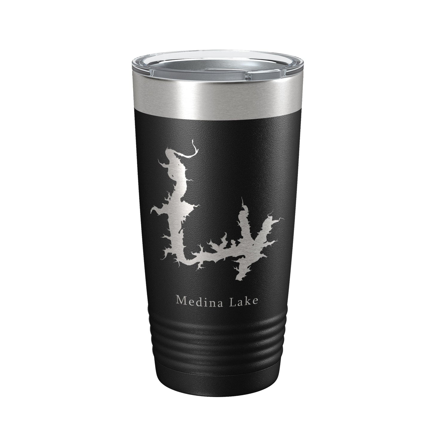 Medina Lake Map Tumbler Travel Mug Insulated Laser Engraved Coffee Cup Texas 20 oz-0