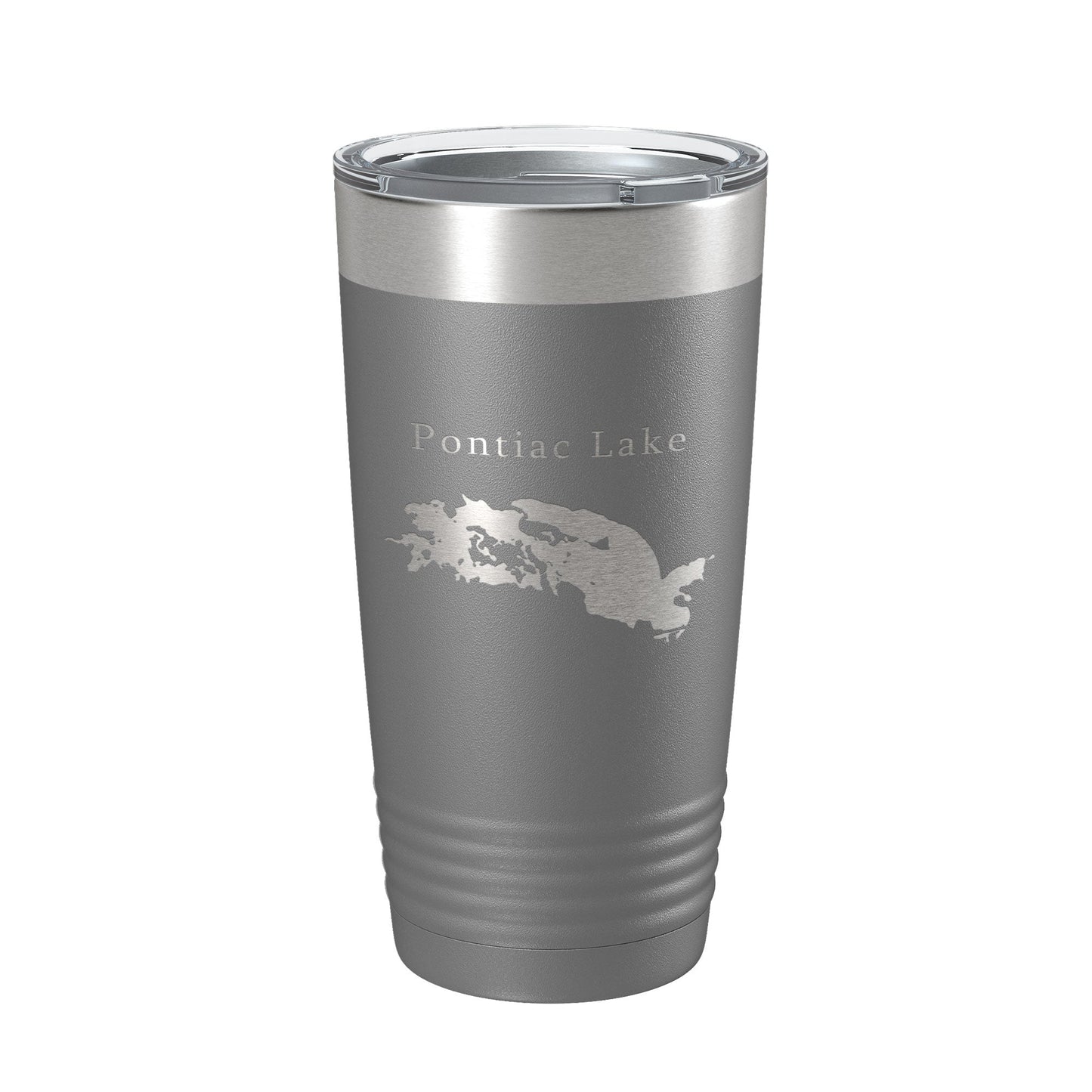 Pontiac Lake Map Tumbler Travel Mug Insulated Laser Engraved Coffee Cup Michigan 20 oz-16