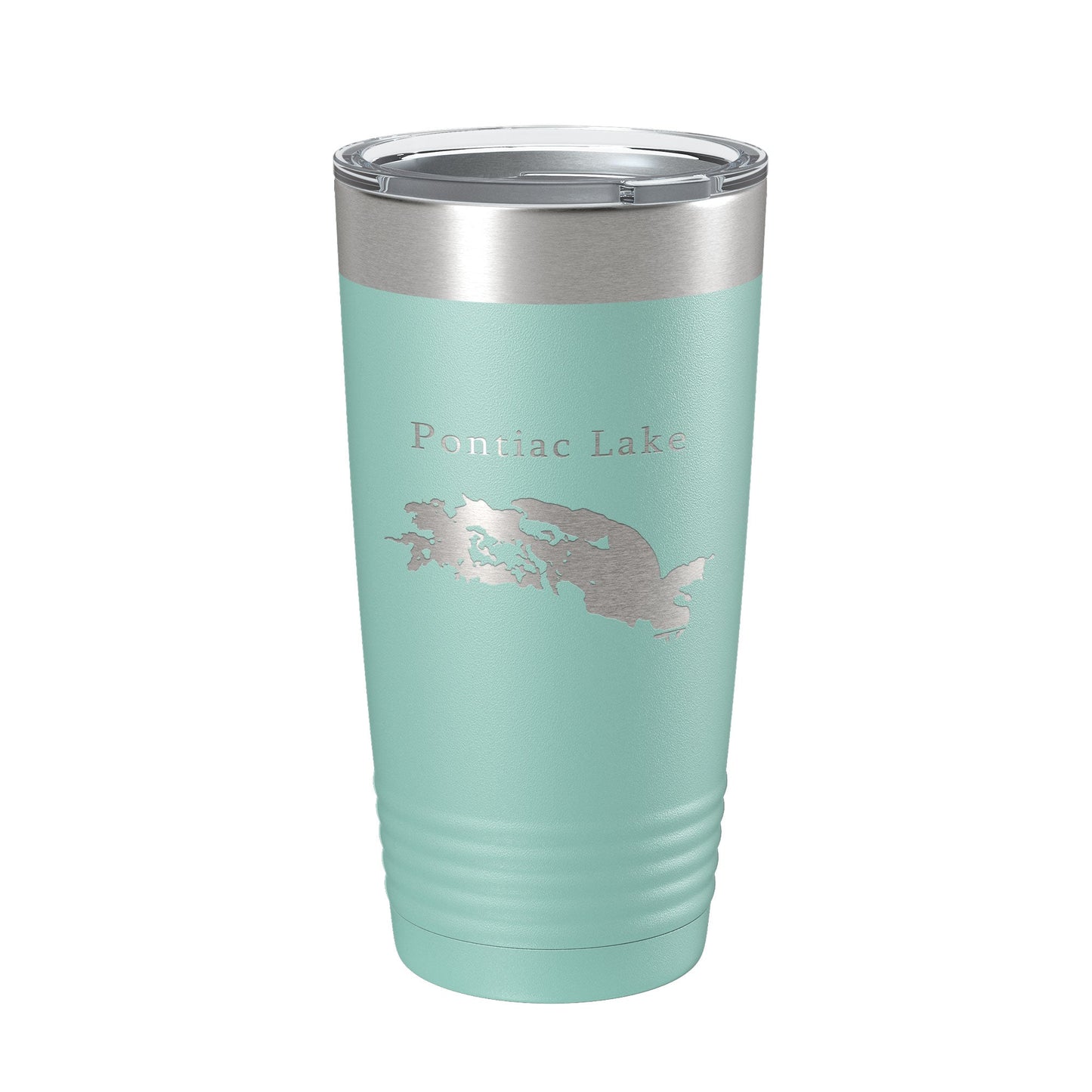 Pontiac Lake Map Tumbler Travel Mug Insulated Laser Engraved Coffee Cup Michigan 20 oz-12