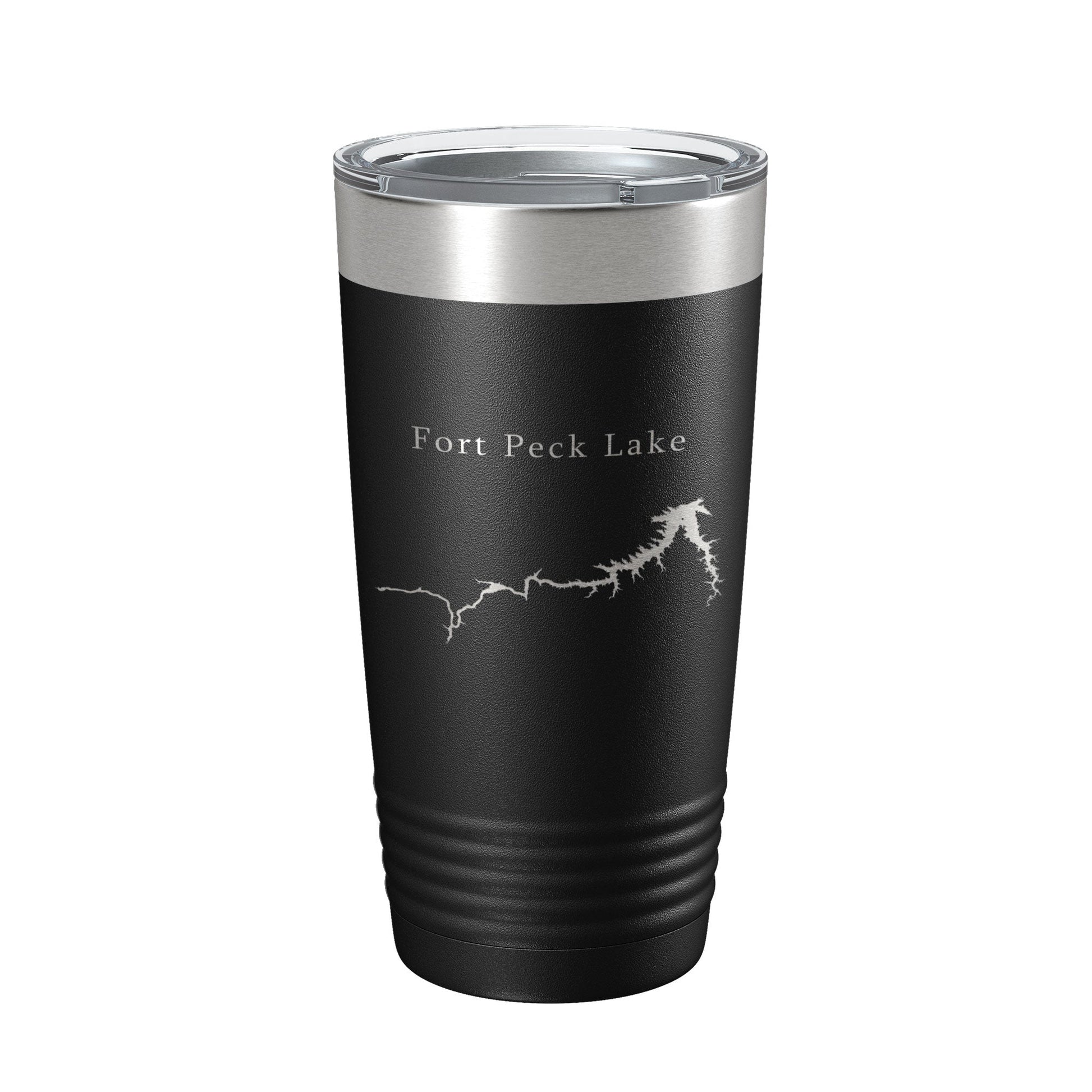 Fort Peck Lake Map Tumbler Travel Mug Insulated Laser Engraved Coffee Cup Montana 20 oz-0
