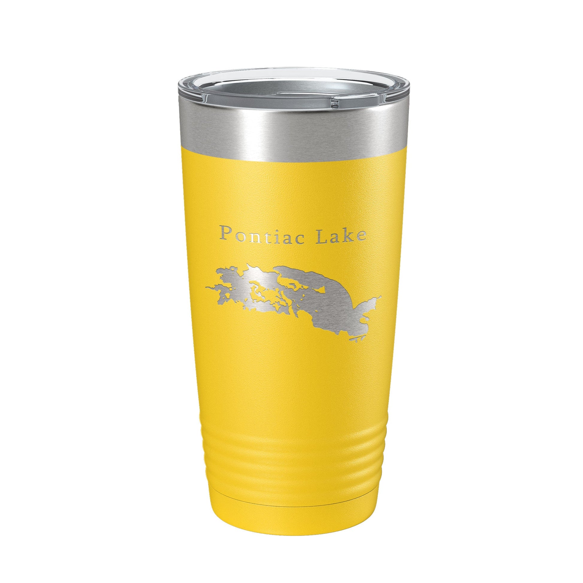 Pontiac Lake Map Tumbler Travel Mug Insulated Laser Engraved Coffee Cup Michigan 20 oz-4