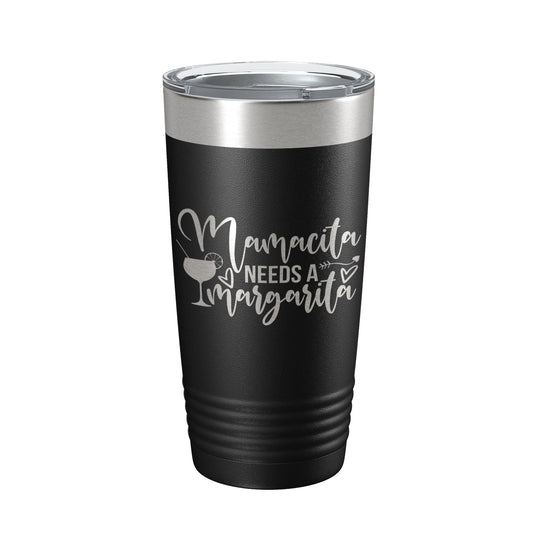 Mamacita Needs A Margarita Tumbler Funny Mom Travel Mug Mother's Day Gift Insulated Laser Engraved Coffee Cup Momma Mama Drink 20 oz-0