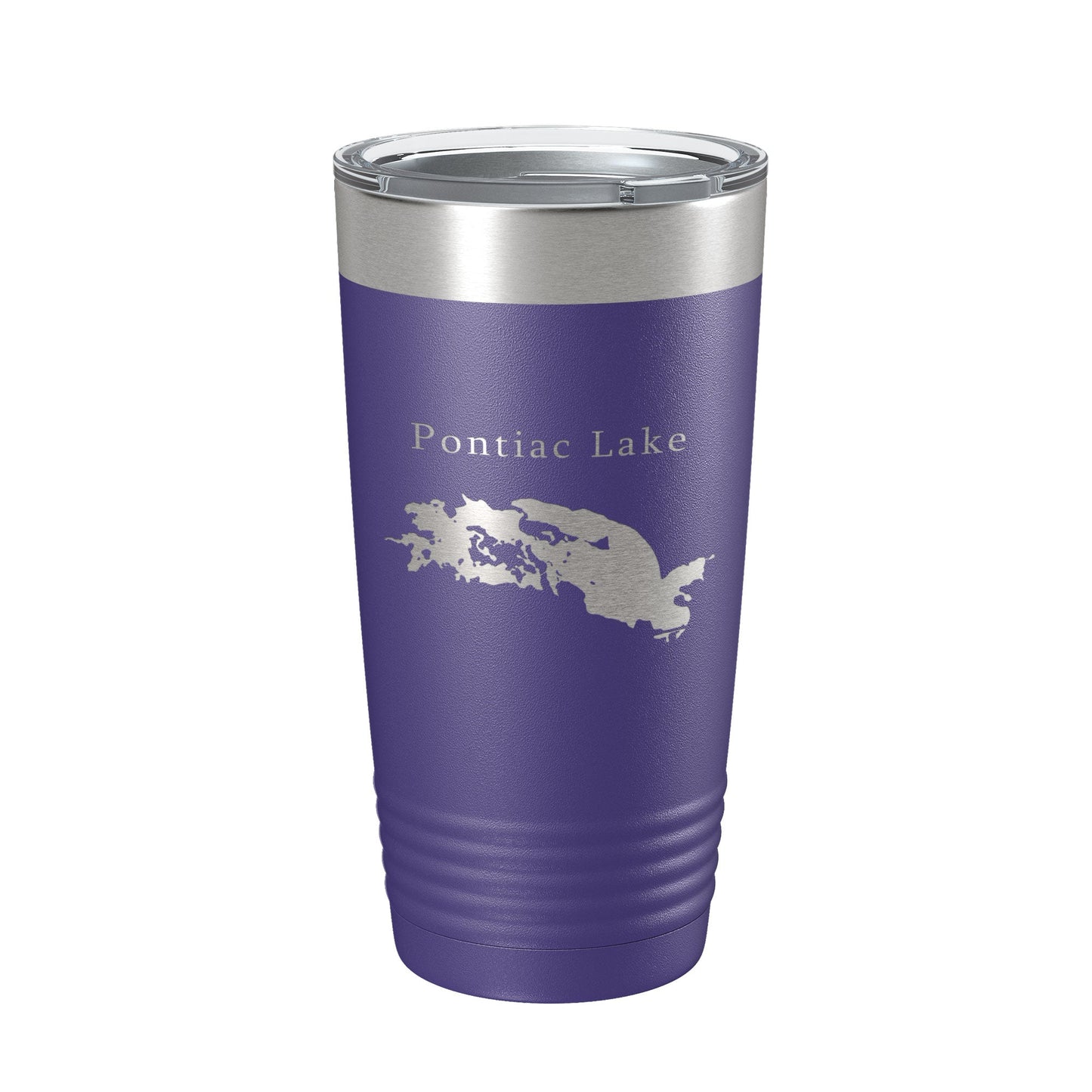 Pontiac Lake Map Tumbler Travel Mug Insulated Laser Engraved Coffee Cup Michigan 20 oz-15
